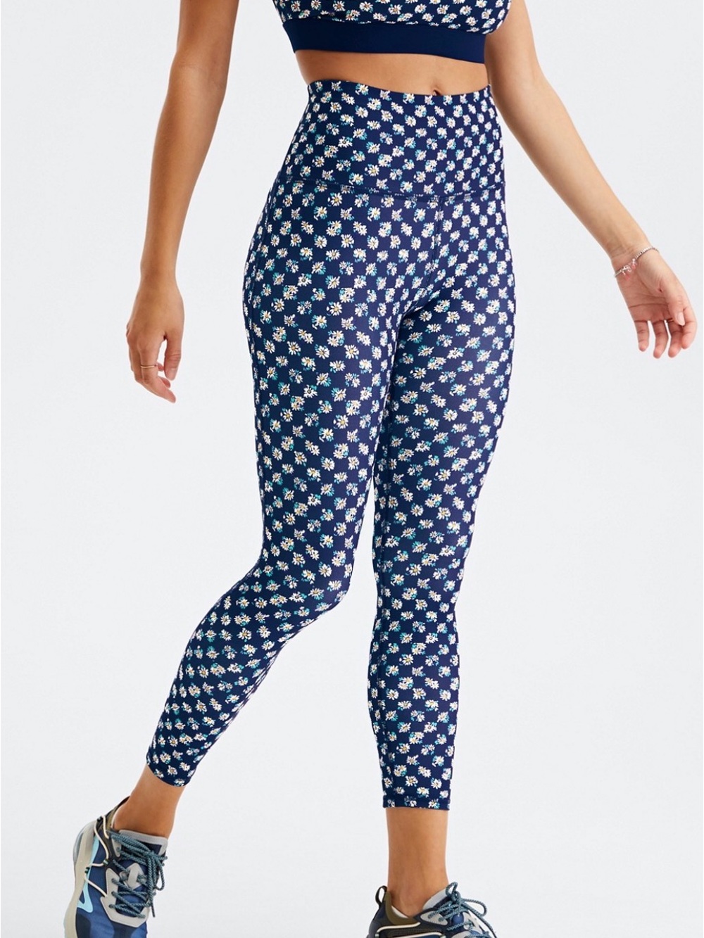Fabletics Navy Floral High-Waist Leggings